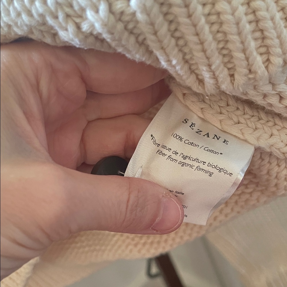 Sezane Cream Button-Front Cropped Cardigan - Picture 4 of 4